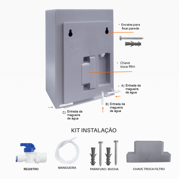 Purificador  Modelo Aqua Small - CINZA - Karina - Imagem 5