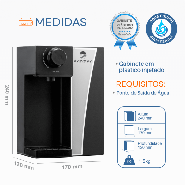 Purificador  Modelo Aqua Small - PRETO - Karina - Imagem 4