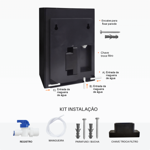 Purificador  Modelo Aqua Small - PRETO - Karina - Imagem 5