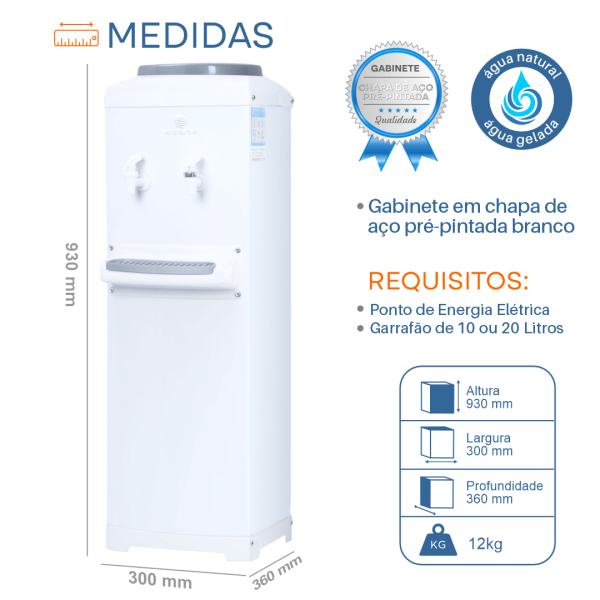 Bebedouro Coluna Modelo K20 - Branco - Karina - Imagem 5